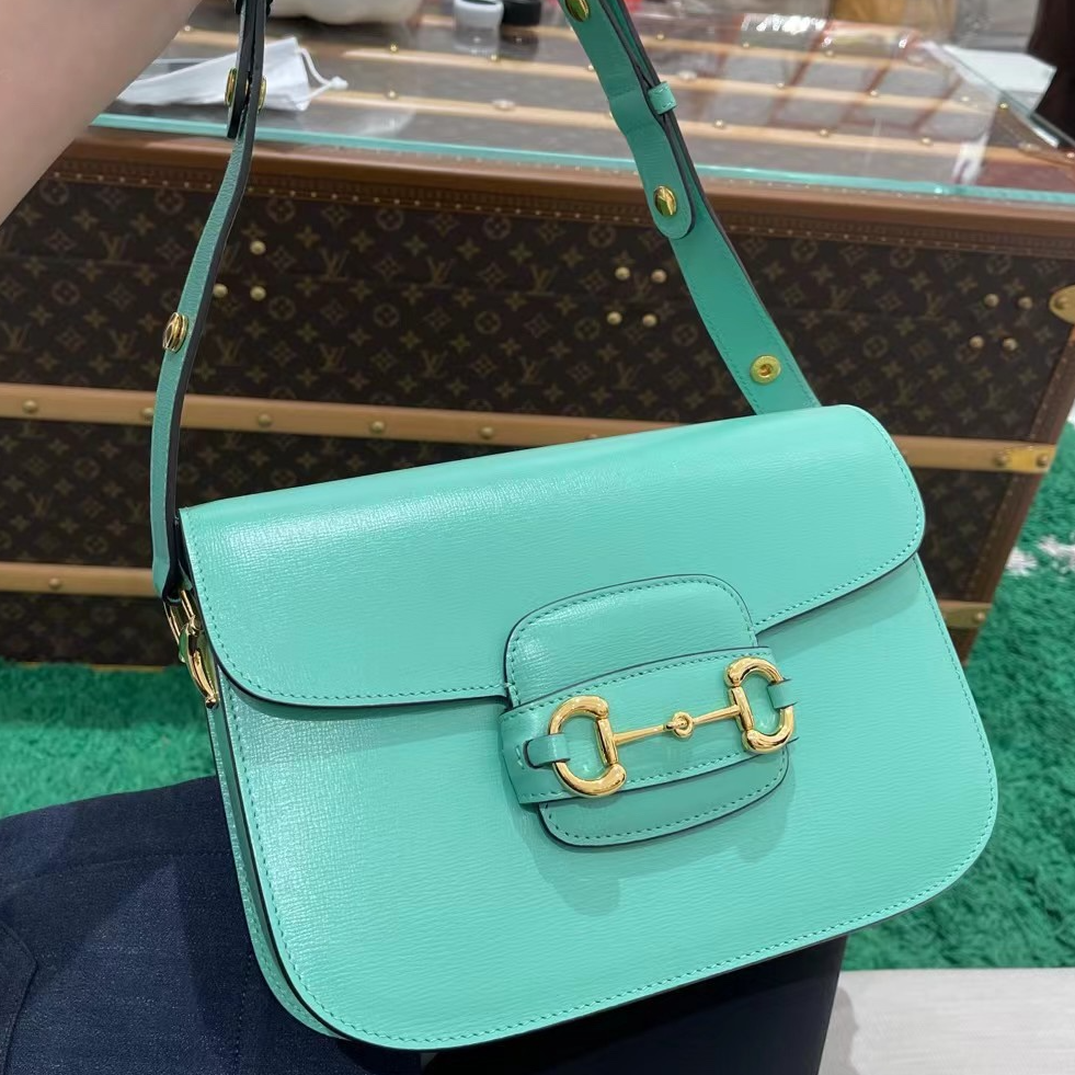 99新 GUCCI/古驰 0718/1955 牛油果绿