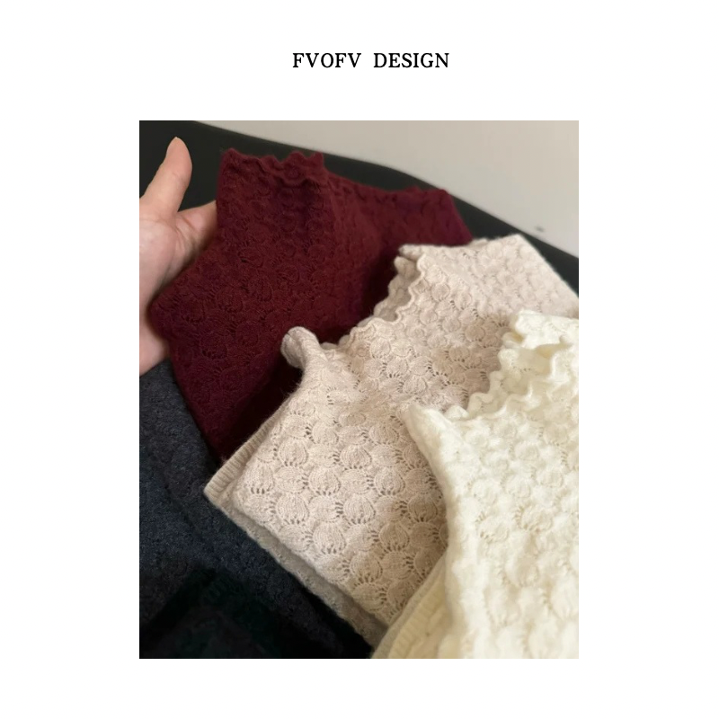 FVOFV【花间酒】纯色打底针织毛衣KF0002-1