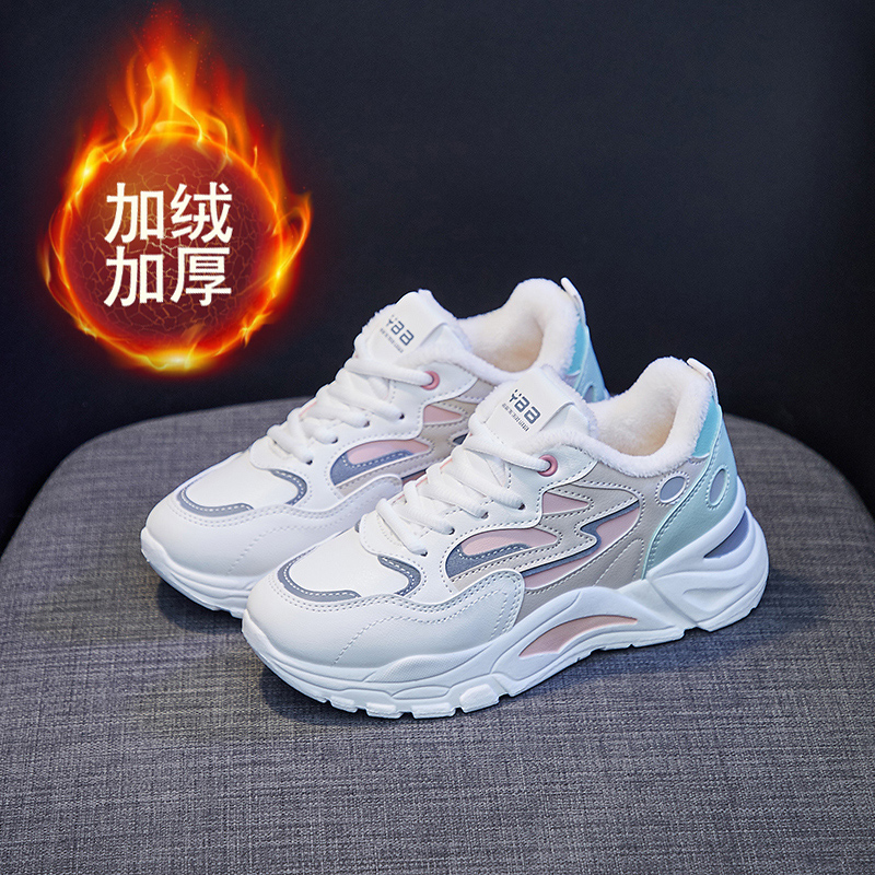 李宁国潮老爹鞋女2023秋冬季新款爆款女鞋加绒棉鞋跑步休闲运动鞋