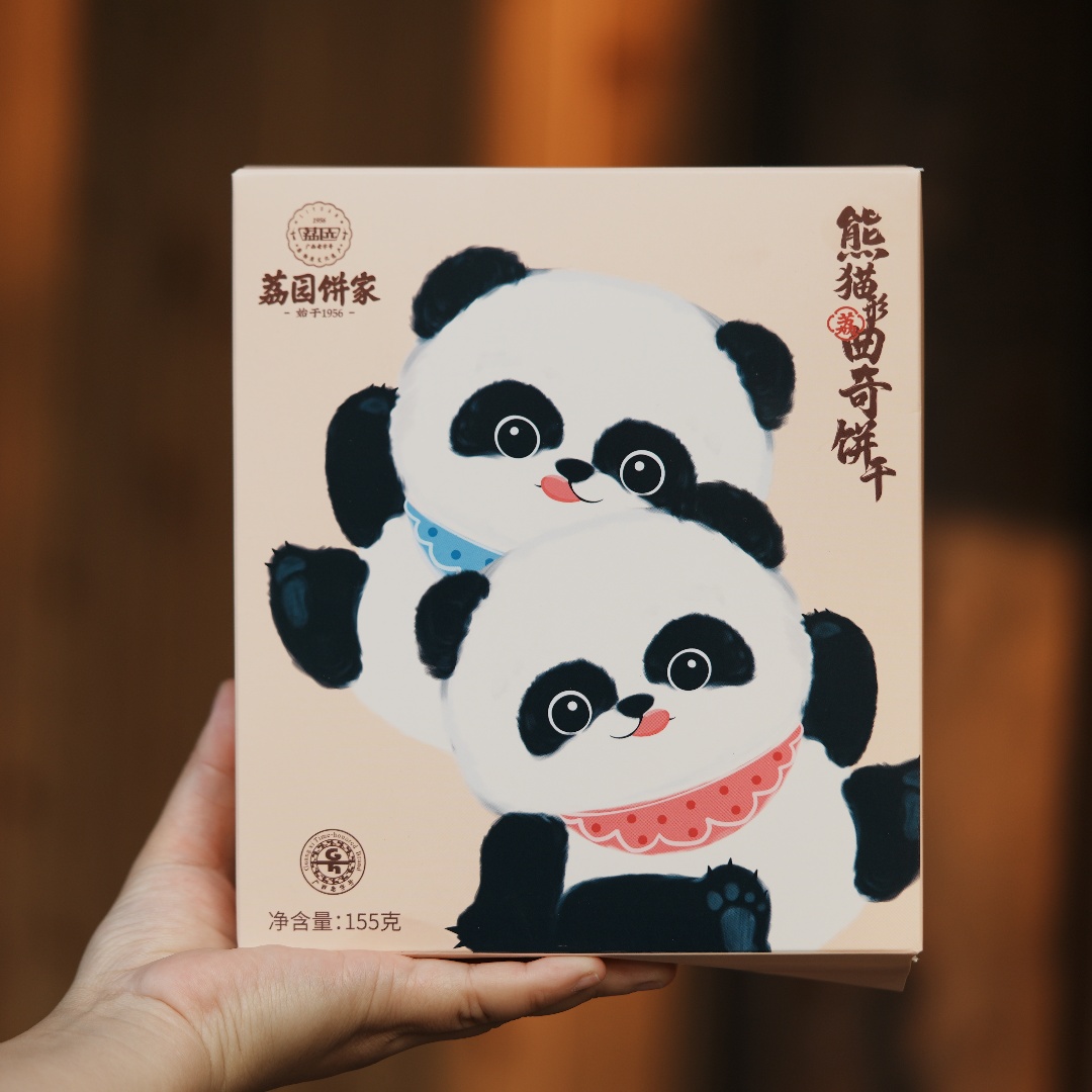 荔园老字号味道熊猫形曲奇饼干155g