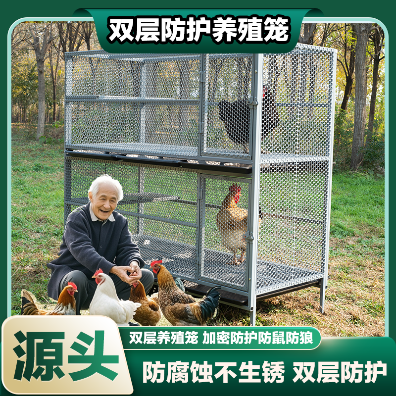 鸡笼双层鸭笼鸽笼家用特大号多层养殖笼养殖鸡蛇家禽笼鸡窝结实