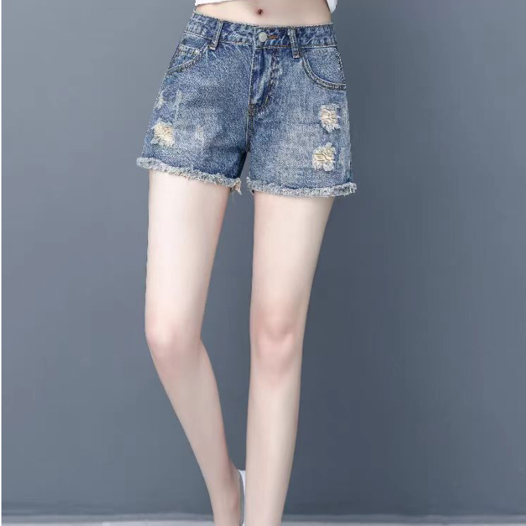 2号尾货直播下单夏季女装牛仔裤薄款夏天牛仔短裤女百搭破洞款