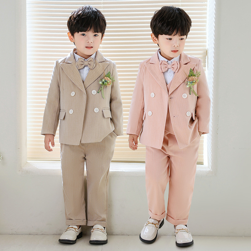 儿童西装套装秋冬新款英伦风帅气花童婚礼服男宝宝周岁生日摄影服