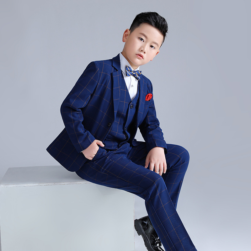 胖童西装套装男童加肥加大童小主持人西服儿童礼服钢琴演出服秋冬