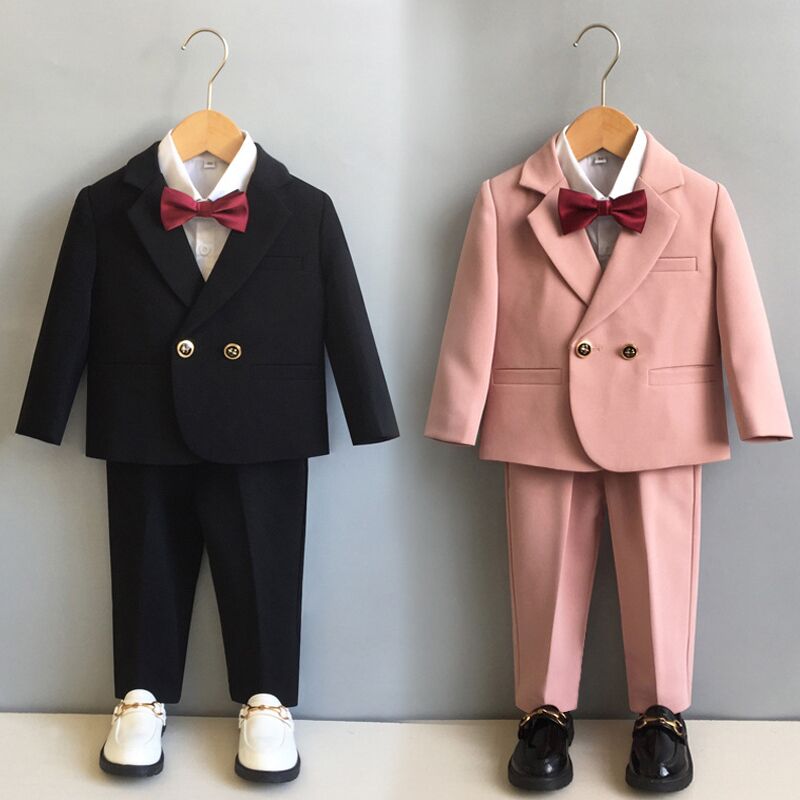 男童西装套装三件套春秋男宝周岁礼服帅气英伦花童婚礼儿童小西服