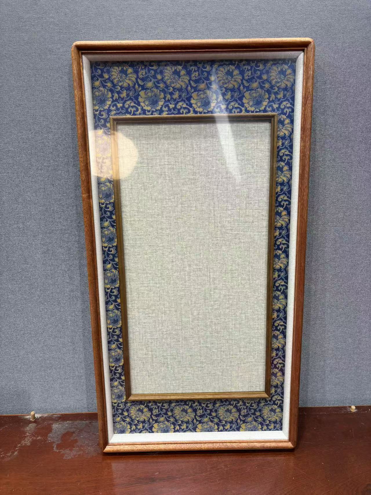 【近思】65x33金丝皇菊乌檀榫卯框中框【内框46x24】