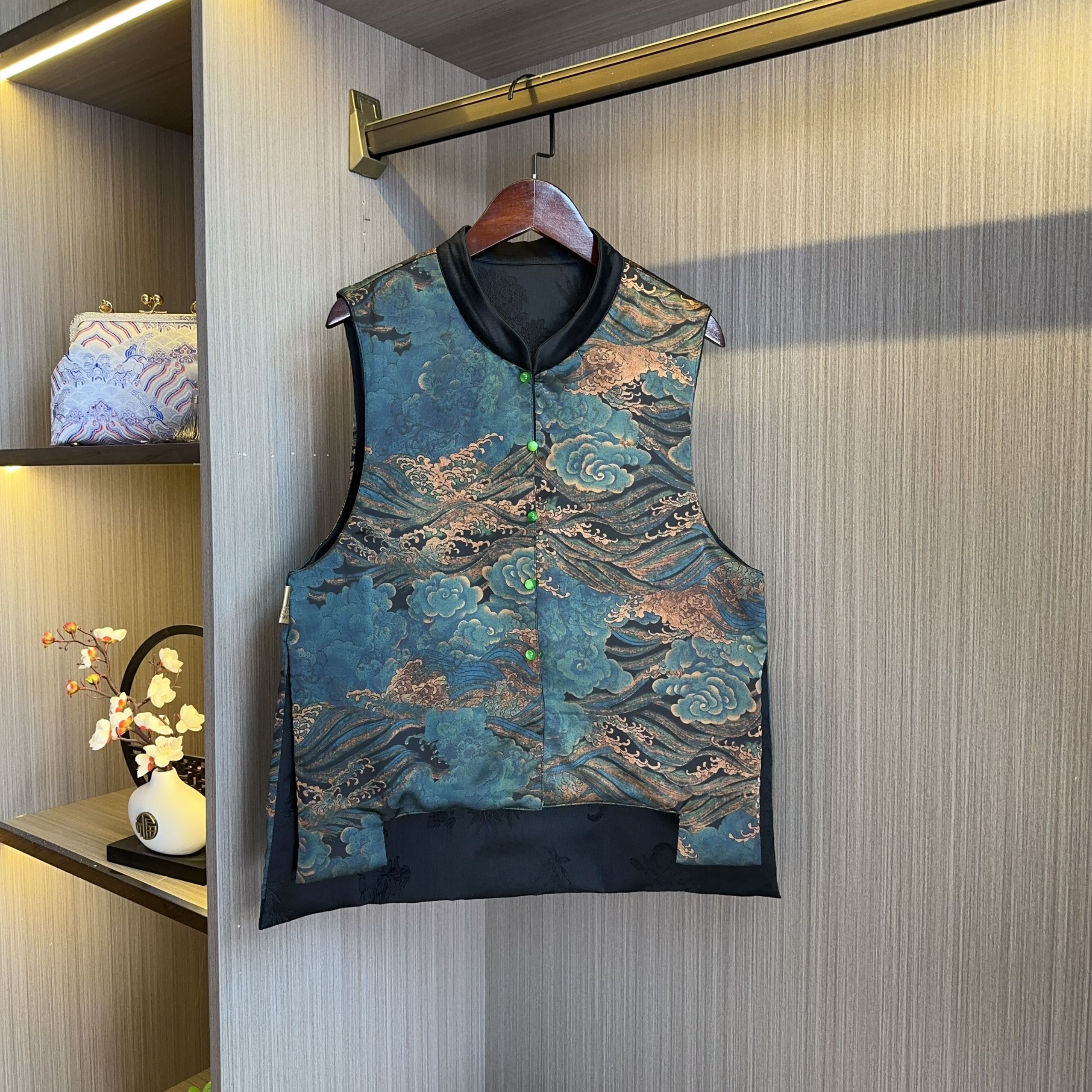 【双面双穿】复古盘扣马甲刺绣中式上衣马甲