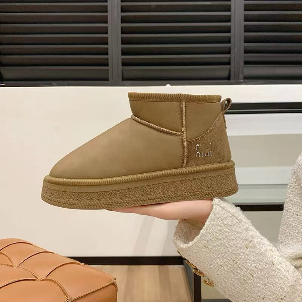 保暖加绒厚底雪地靴2025新款厚底百搭舒适雪地靴 5856