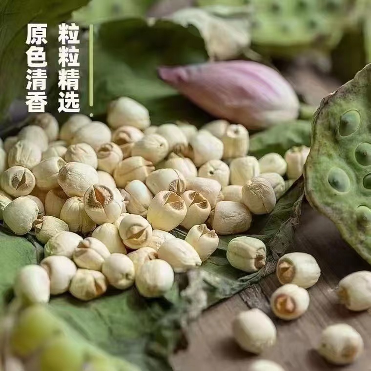 龙祥精选福建建宁通芯白莲子软糯清香煮粥煲汤500g 起售天然原色