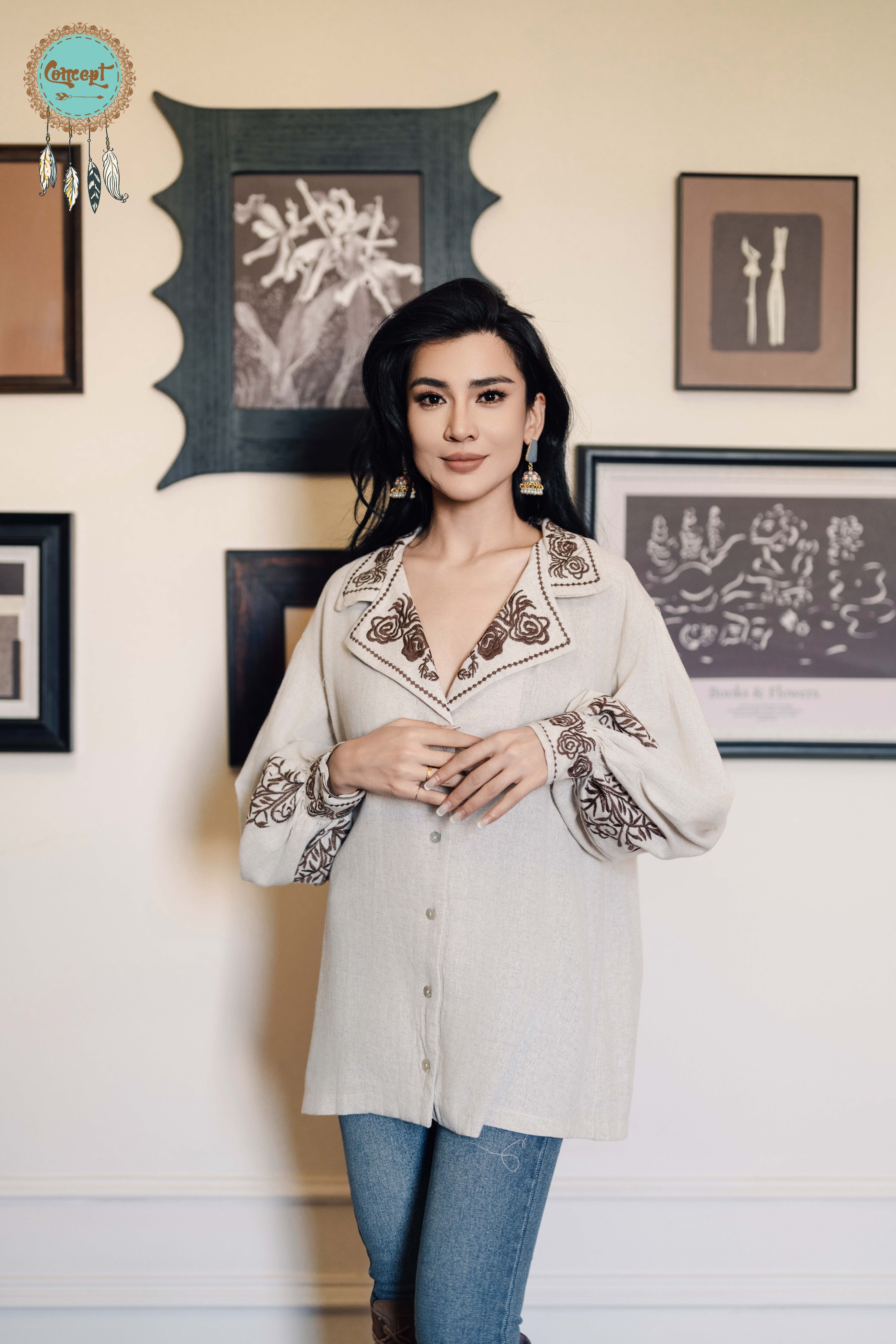 Concept重工刺绣衬衣