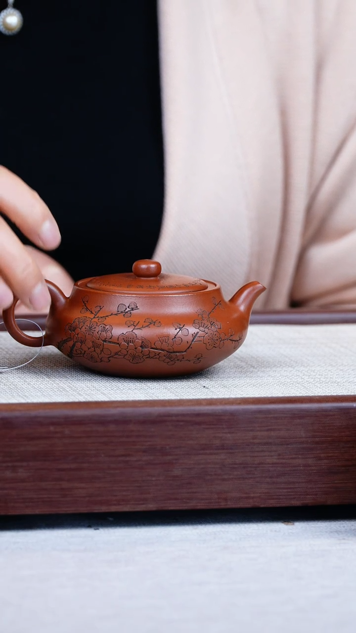 【闪购商品】紫砂茶壶原矿朱泥-桑盘-陈育平180cc