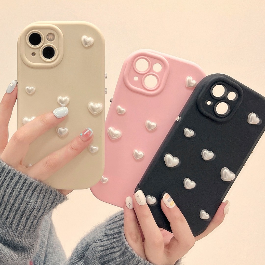 小众高级感立体爱心适用iPhone15promax苹果14手机壳13液态硅胶女