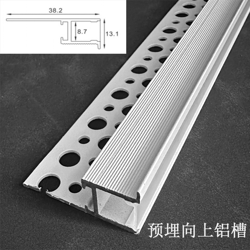 双眼皮线形灯见光不见灯向上发光单边吊顶预埋客厅灯带吊顶线条灯