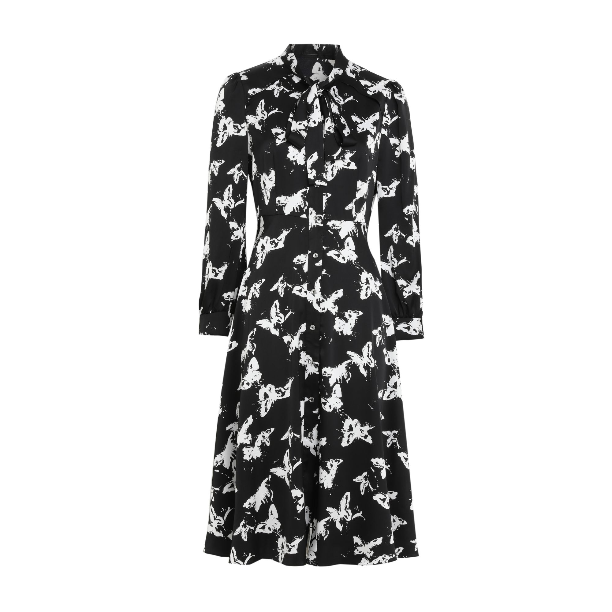 轻职风时尚长款优雅设计师连衣裙长袖长裙