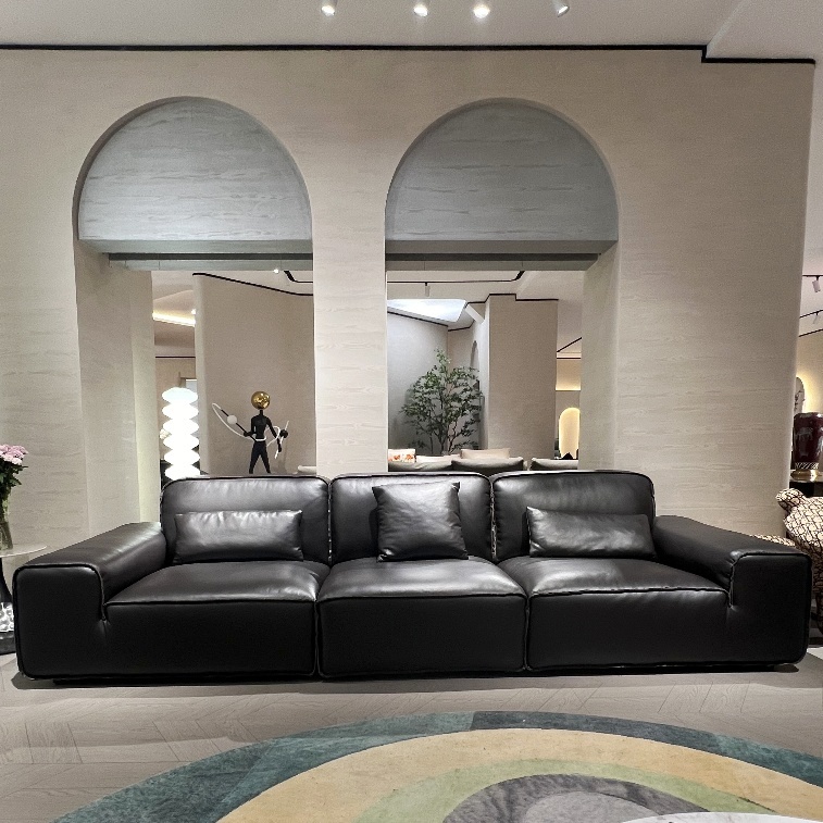 大黑牛意式极简轻奢别墅头层牛皮简约北欧客厅皮艺创意时尚沙发
