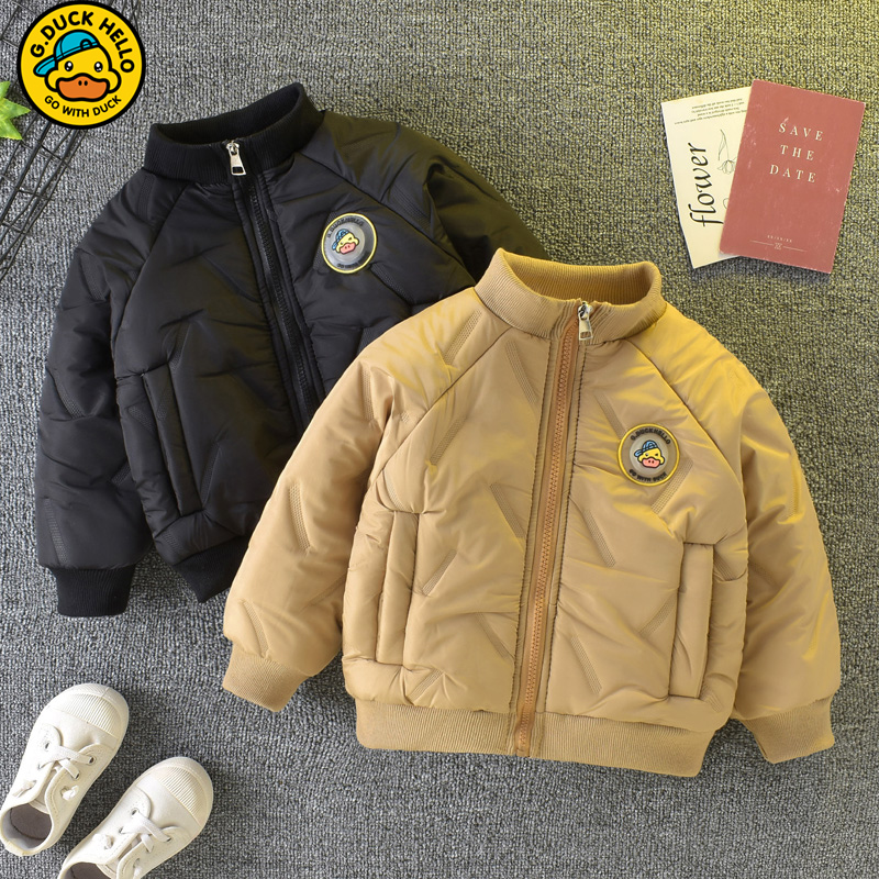 小黄鸭男童冬季棉衣25新款洋气儿童冬装加厚棉服外套宝宝炸街棉袄