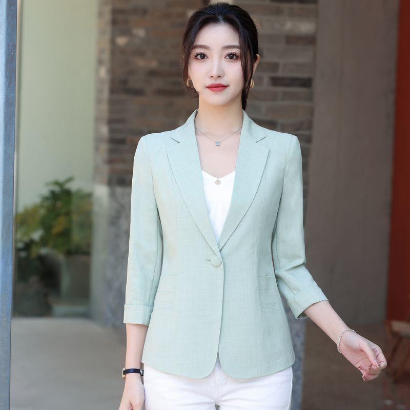 小西装外套女2023春季新款韩版时尚百搭修身显瘦免烫小西服七分袖