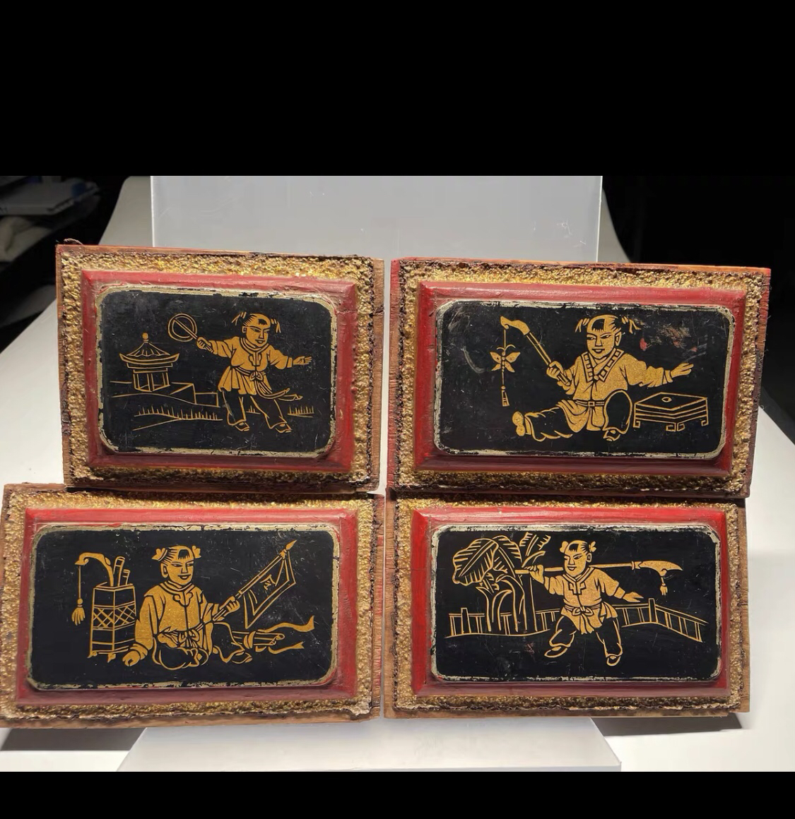 古风老家具茶室挂件空间装饰创意童趣图人物（长宽厚17 10 1.5）