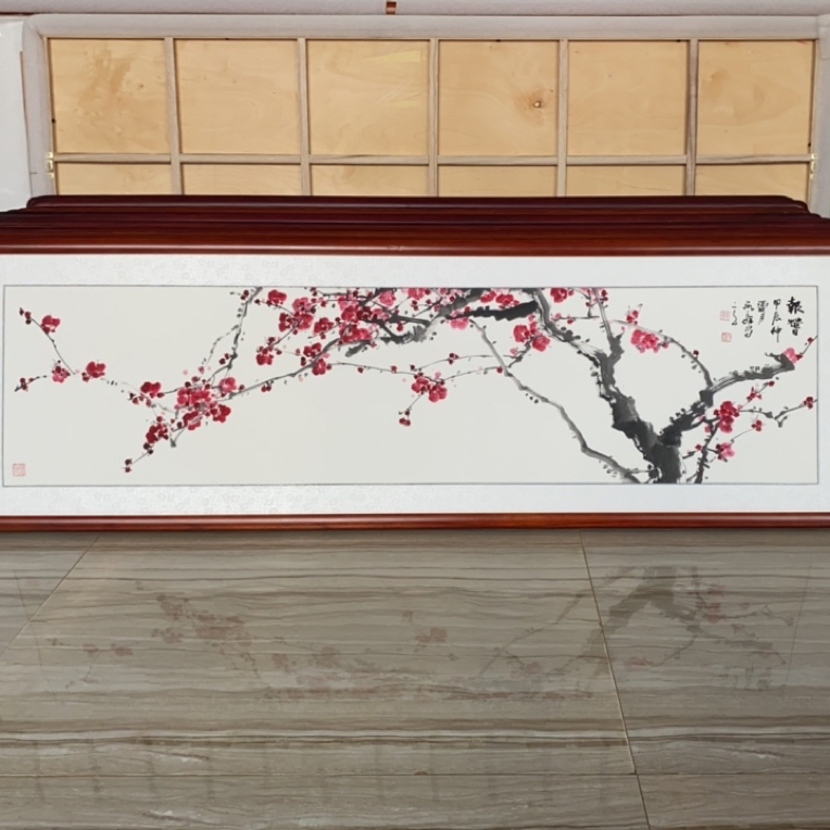 孙艺群作品：报春图，带框165×50厘米