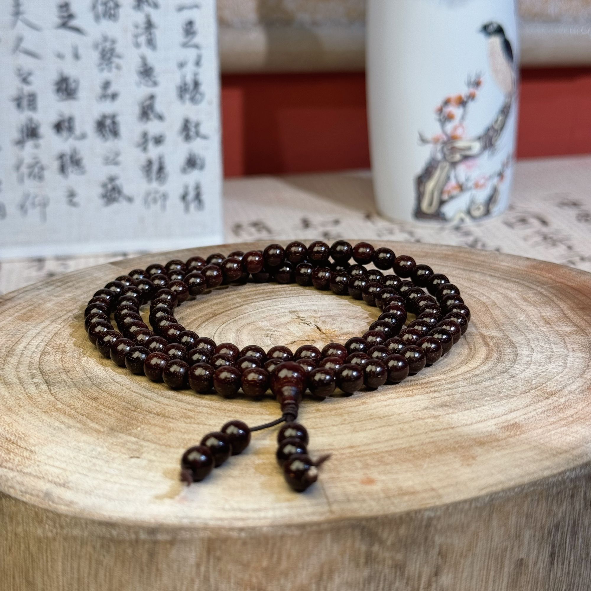 多圈小珠子檀木手串