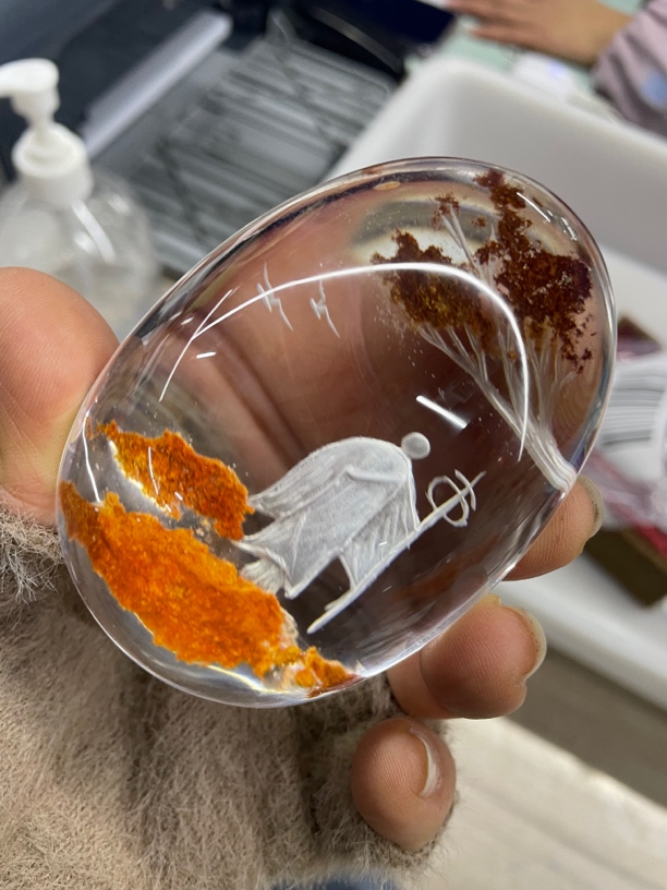 天然水晶悟道原石把件