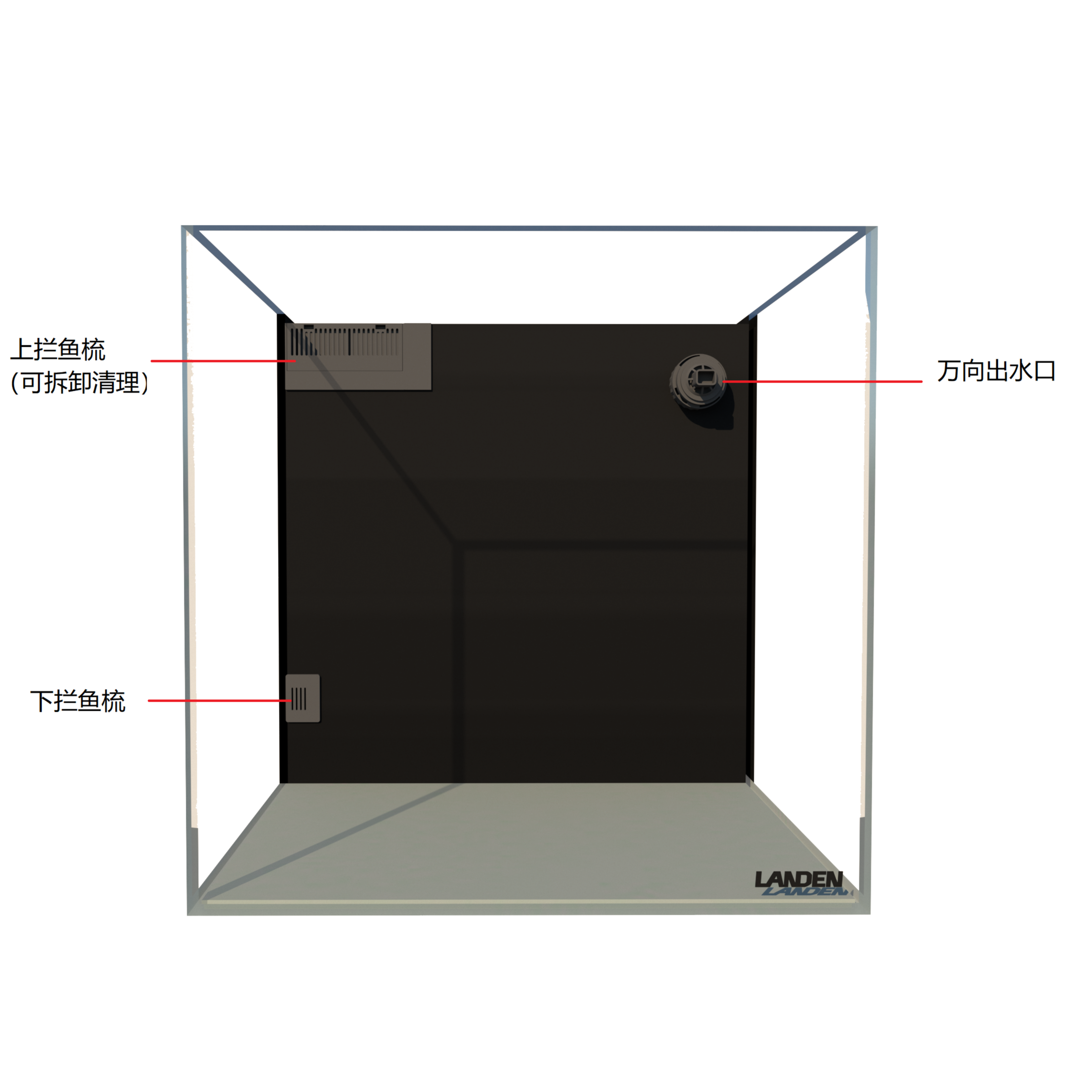 LANDEN蓝甸ARF淡水背滤中小型家用鱼缸