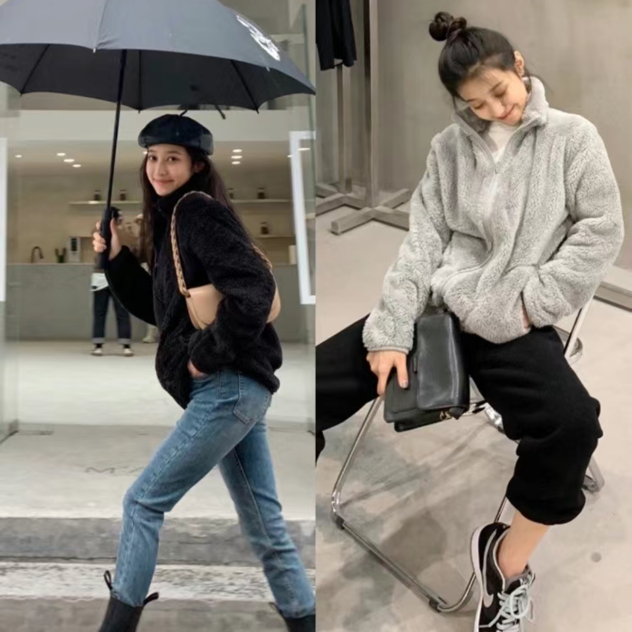 25秋冬男女合集摇粒绒外套女冬季加绒立领防风保暖内胆抓绒衣