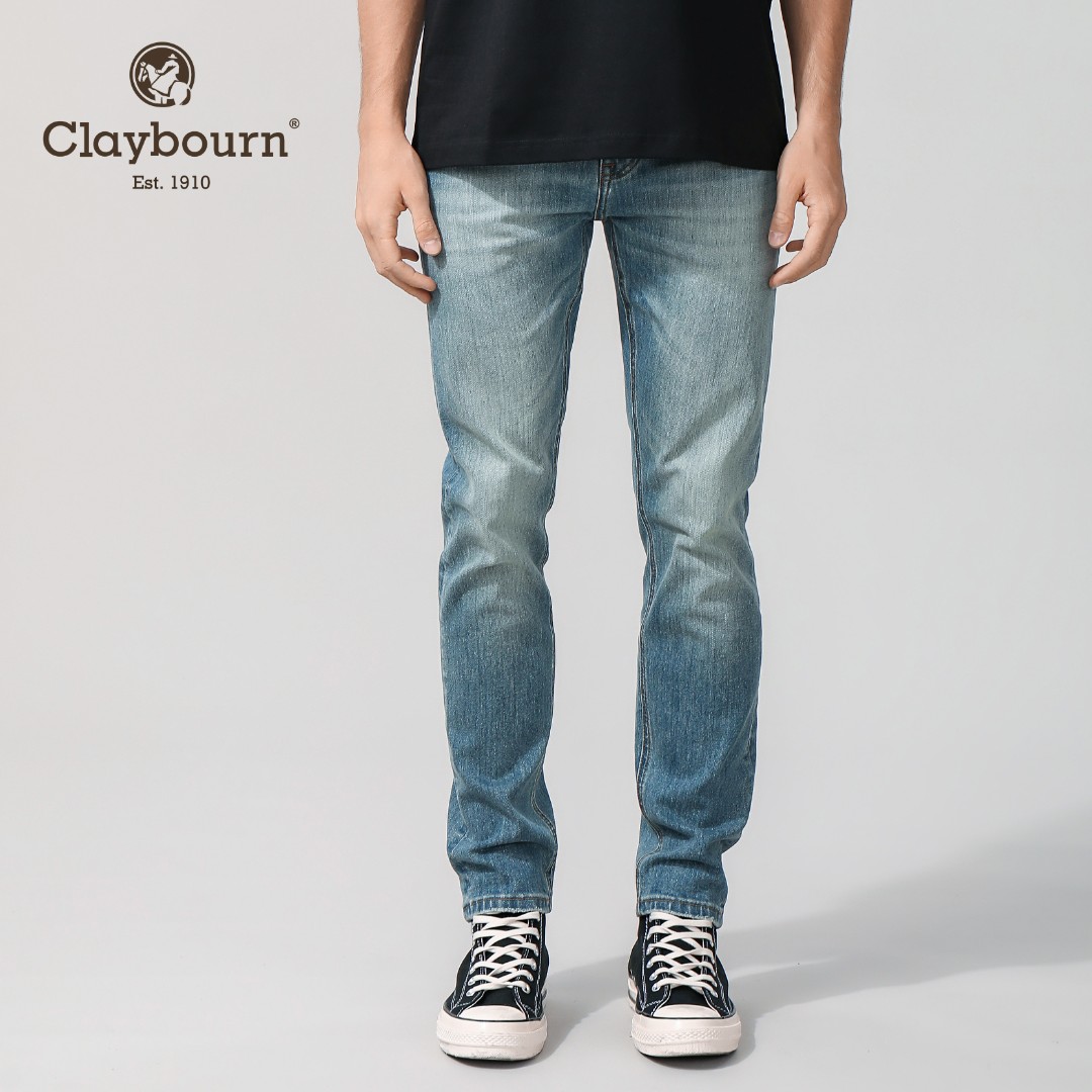 Claybourn/考拉奔牛仔裤春季新款直筒弹力水洗长裤百搭 MB2206002