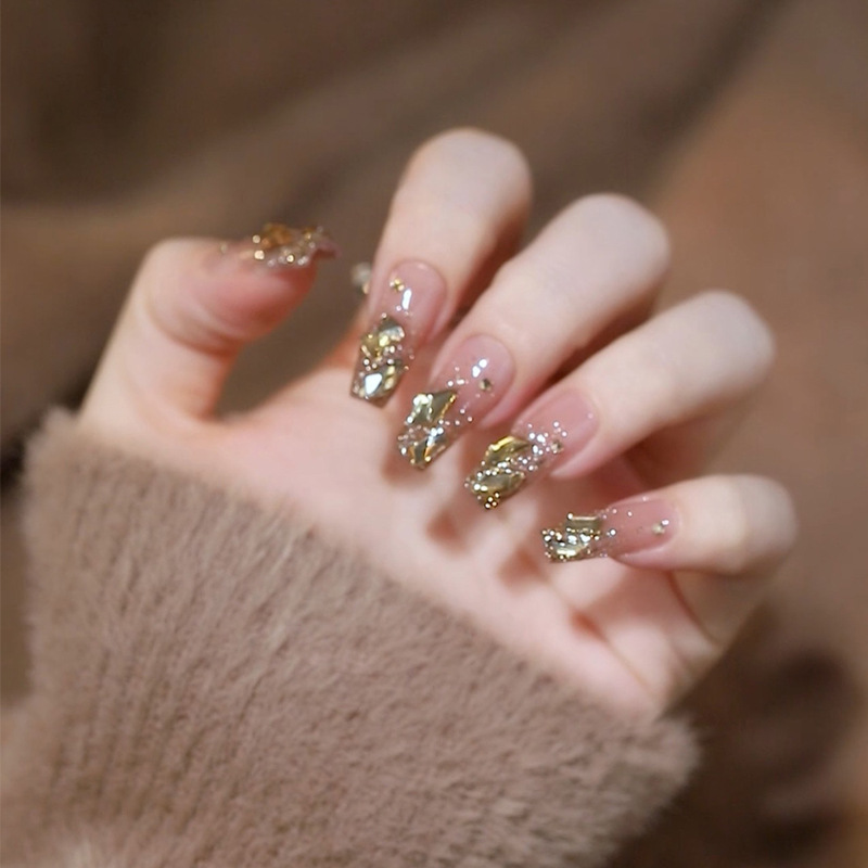 16#香槟极光美甲穿戴甲