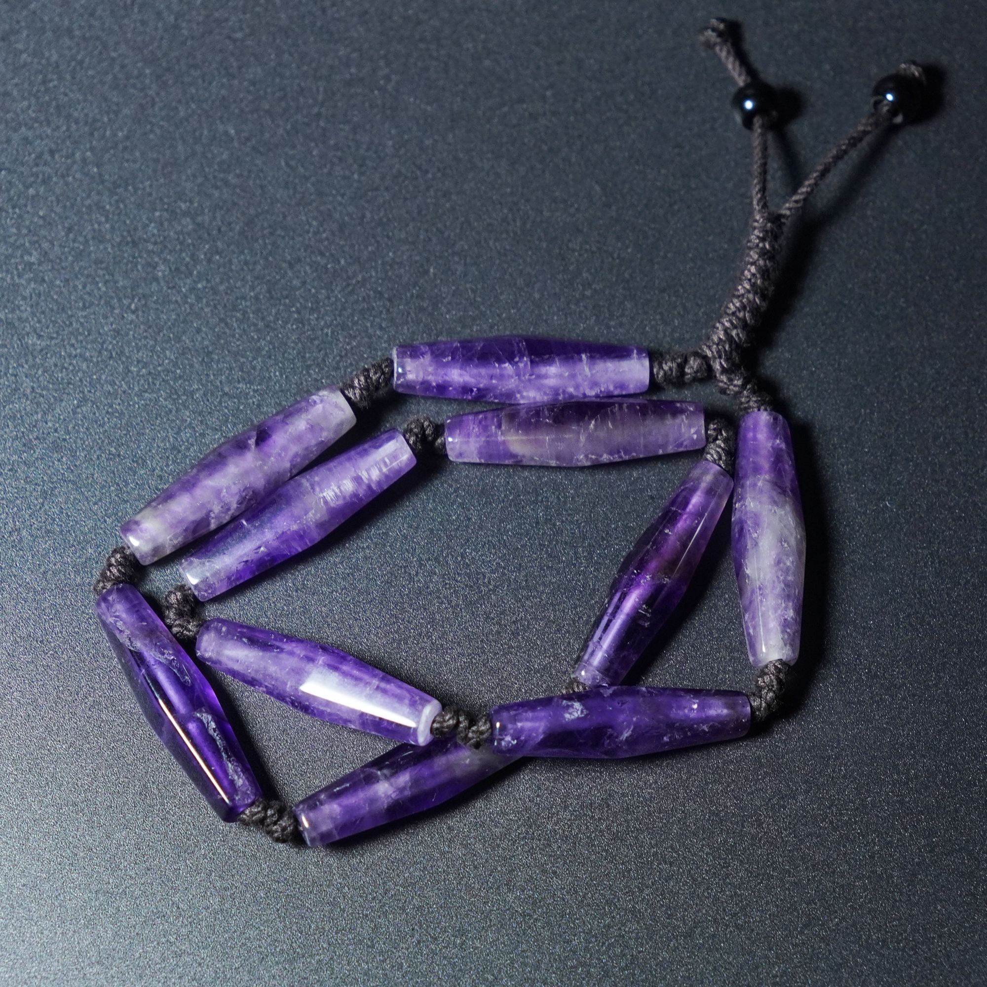 H2411012908/明代-15世纪/紫水晶多棱管珠手持 传承 佩戴 