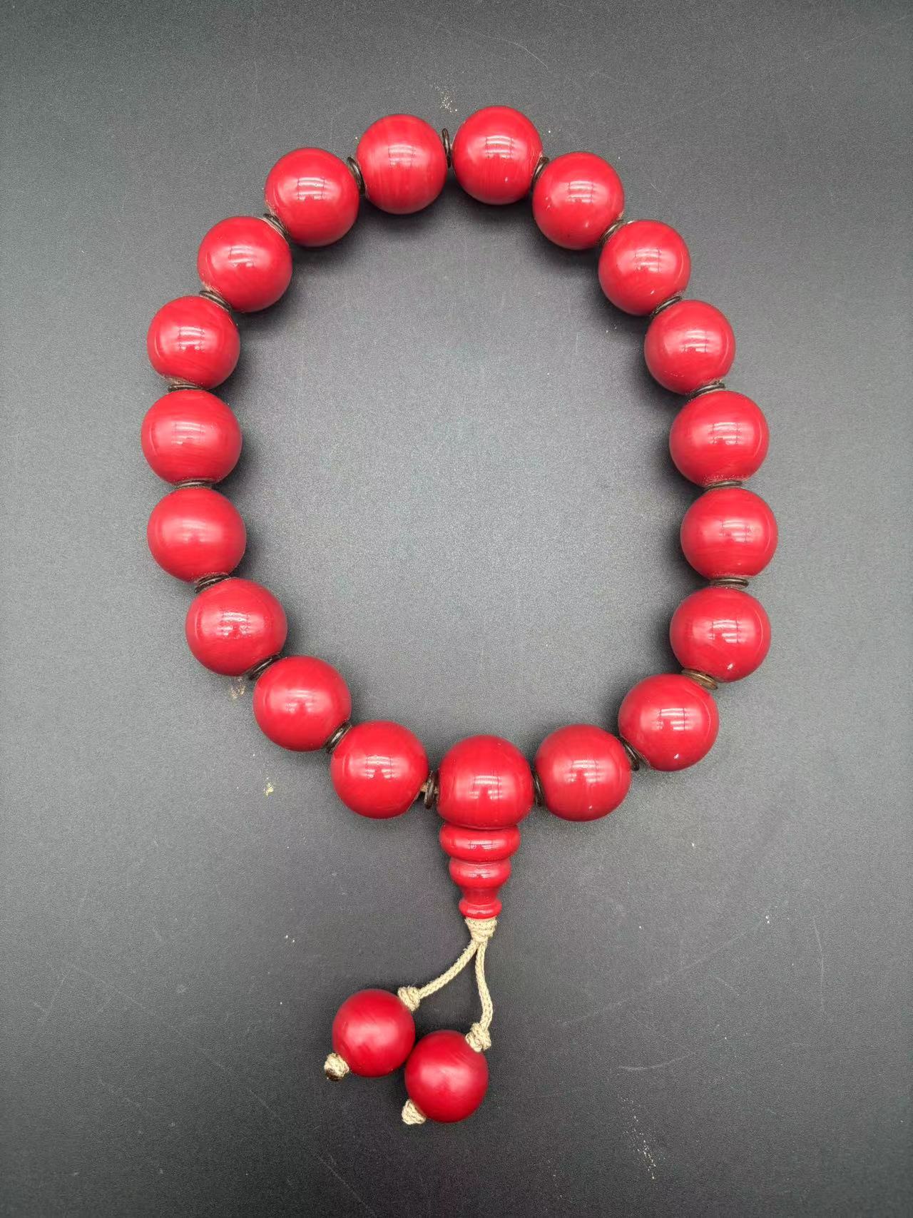 427006红色琉璃手持 精致尚复古轻奢民族风