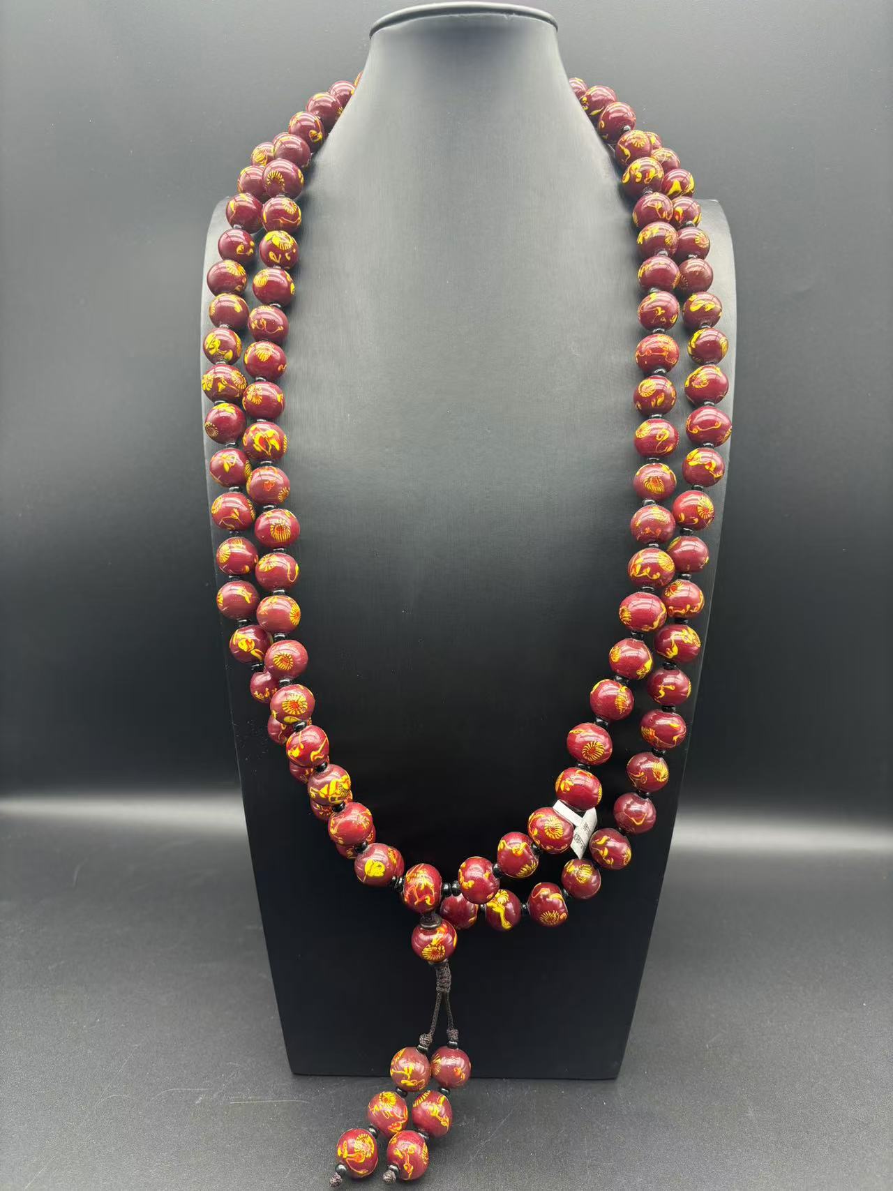 108002鸡肝石凤眼琉璃项链时尚复古手工