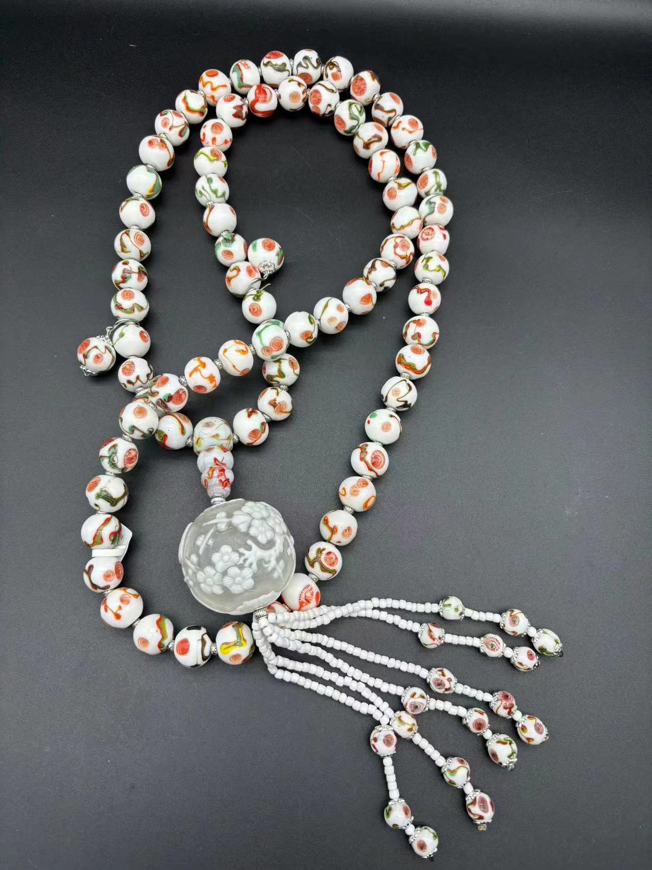 404001中长白凤眼琉璃气质时尚手工百搭