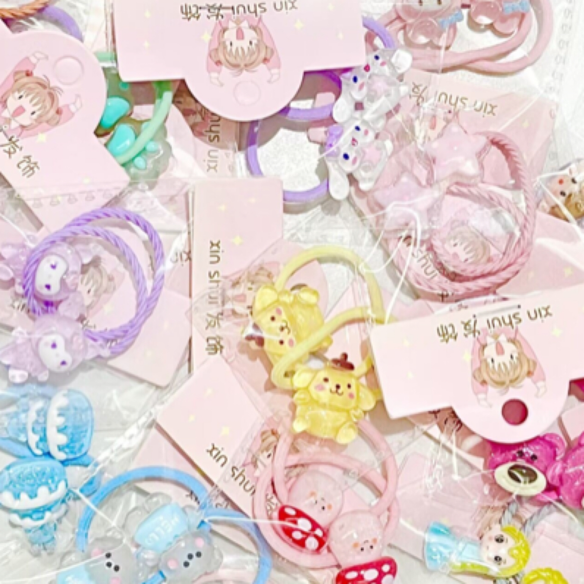 头绳女发饰发圈公主韩版城市机能风宝宝可爱头饰儿童女童红色皮筋