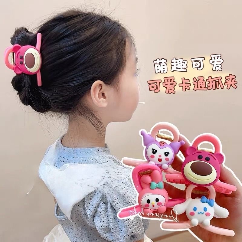儿童节抓夹可爱卡通发夹小女孩后脑勺发抓鲨鱼夹公主头饰发饰彩色