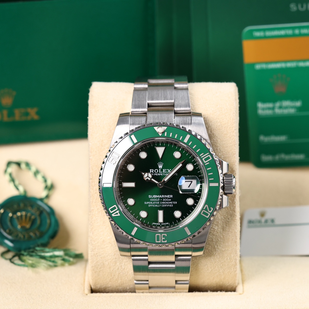 95新  劳力士116610腕表 绿水鬼 2019年保卡 已经停产 40mm