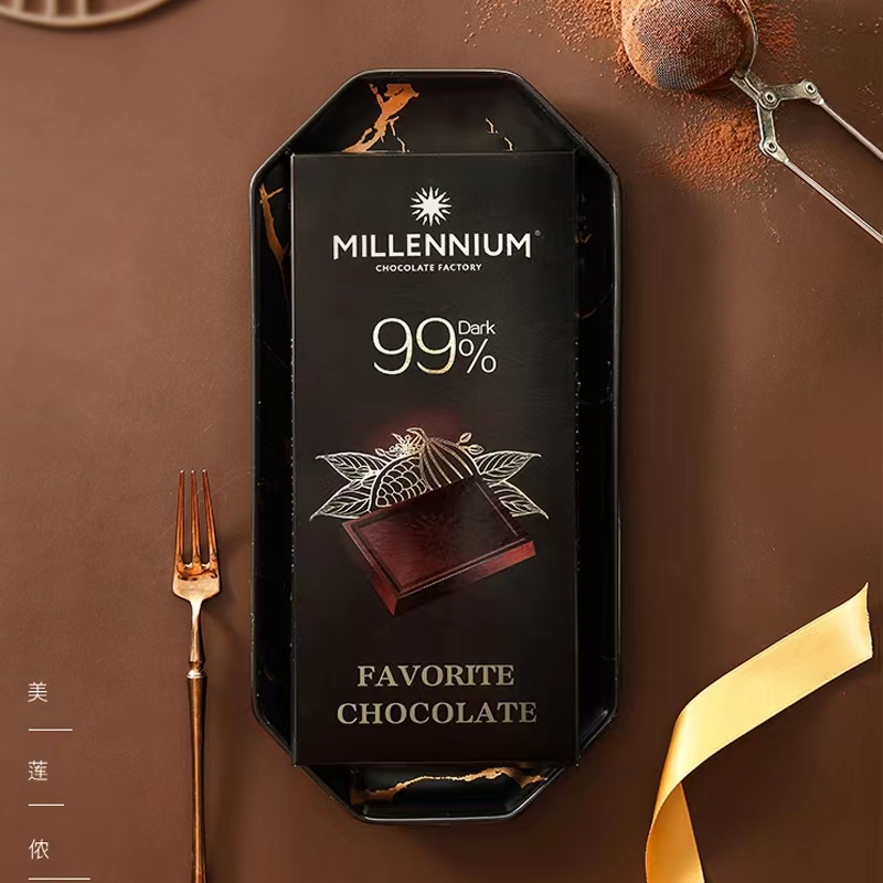 波兰进口 美莲侬纯黑巧克力 99%  休闲办公零食 100g*块