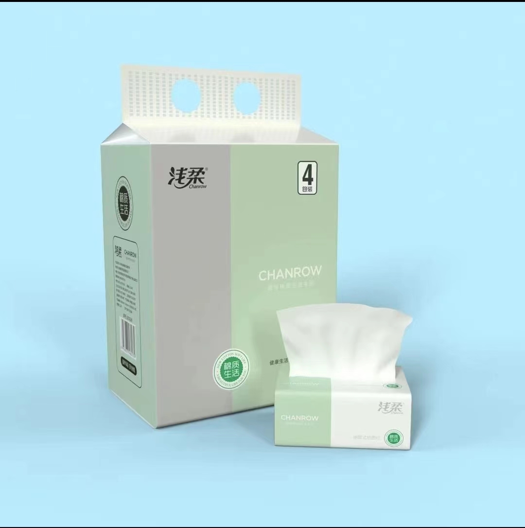 B浅柔抽纸一提4包干湿两用抽取式面巾纸