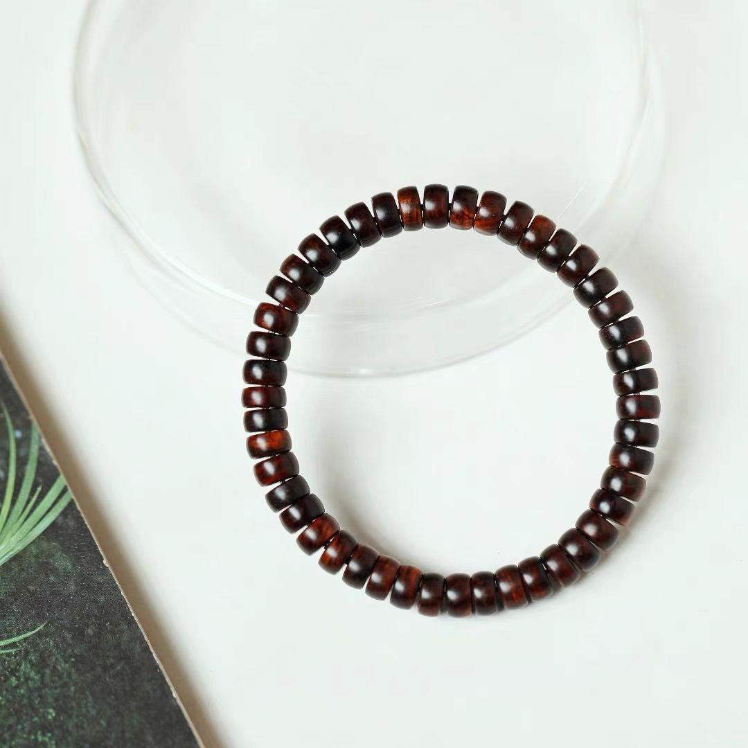 海南药片沉水级黄花梨紫油梨4x7手串念珠文玩简约盘玩天然男女款