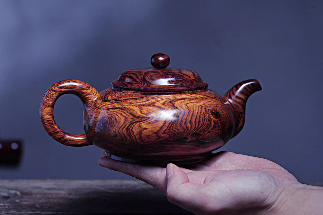 海南黄花梨油梨老料大福大贵茶壶摆件收藏佳品