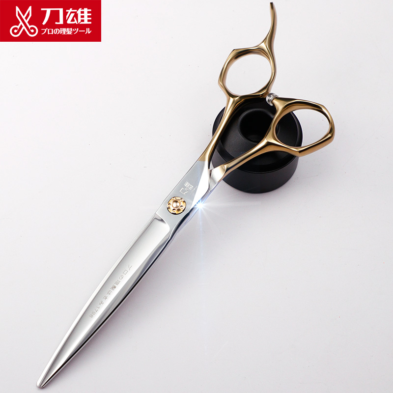 刀雄7寸徒手剪大切口美发剪刀理发平剪综合剪日式理发店专业剪刀