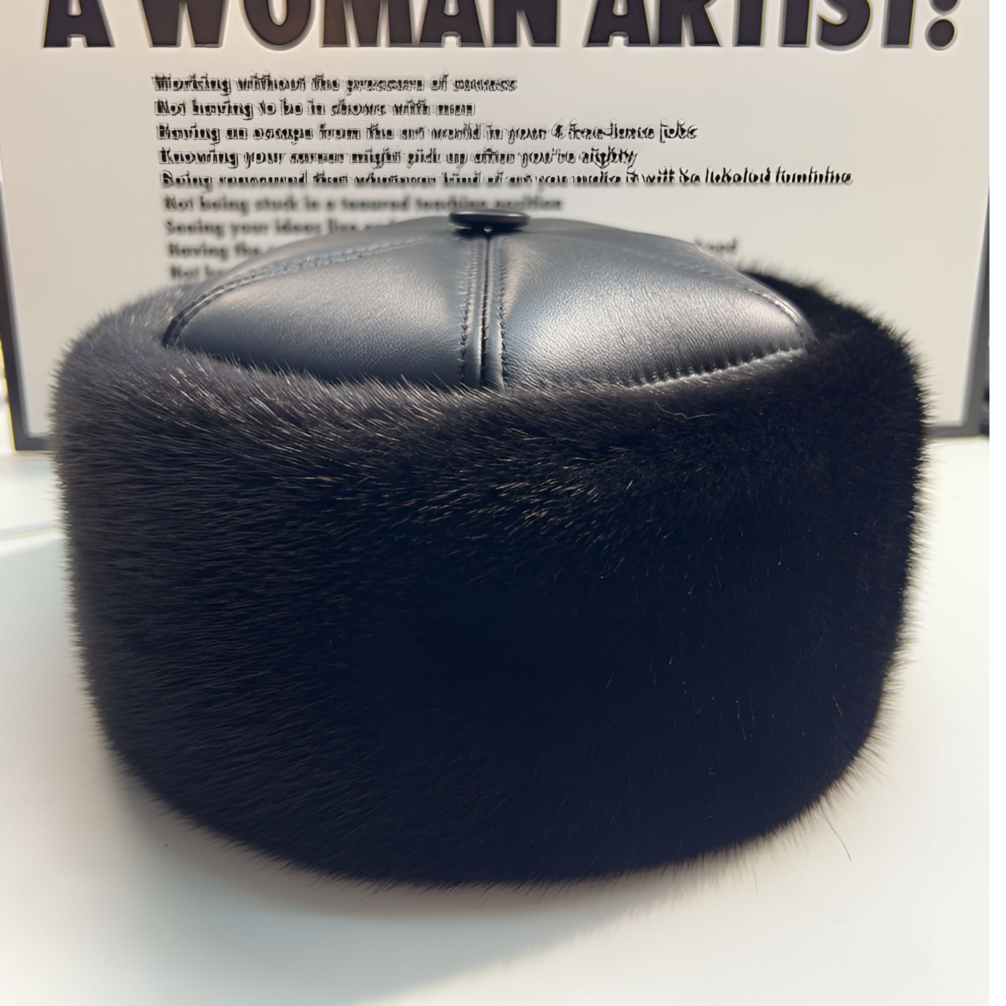 【水貂帝王帽】冬季中老年男士高端羊皮进口水貂帝王帽护耳保暖帽子