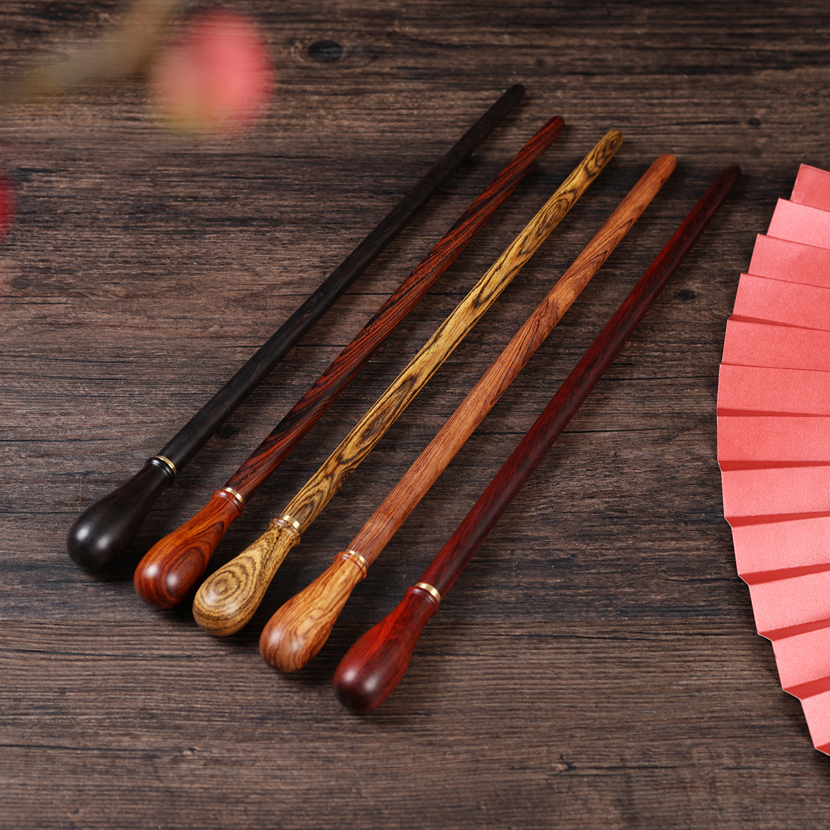 檀木戒尺小圆棍短棍实木指示棒教师节礼物教棍教鞭小学生教学工具