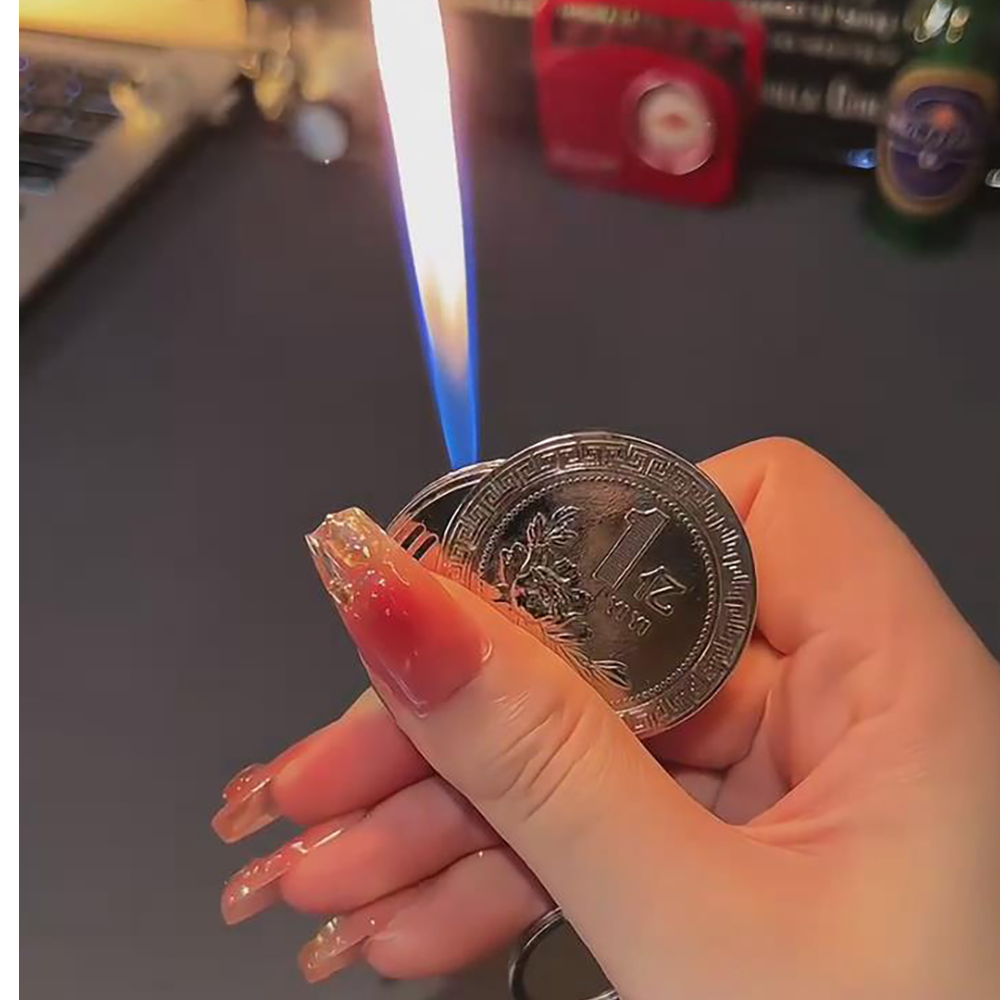 （酷鼠火机）1亿造型打火机创意硬币形状明火挂件打火机