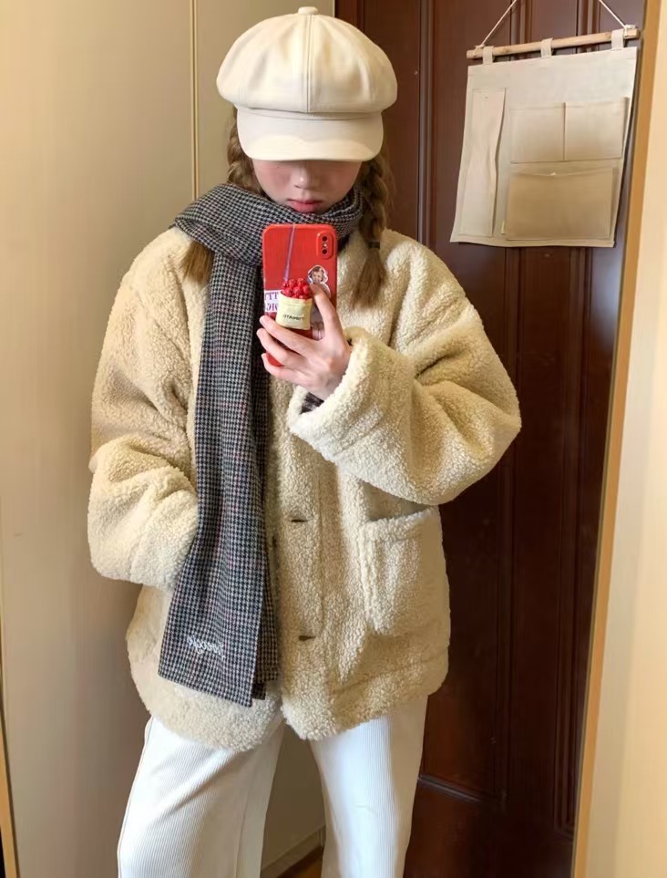 【禄禄】秋冬季厚外套女装早秋休闲韩系宽松翻领百搭外套