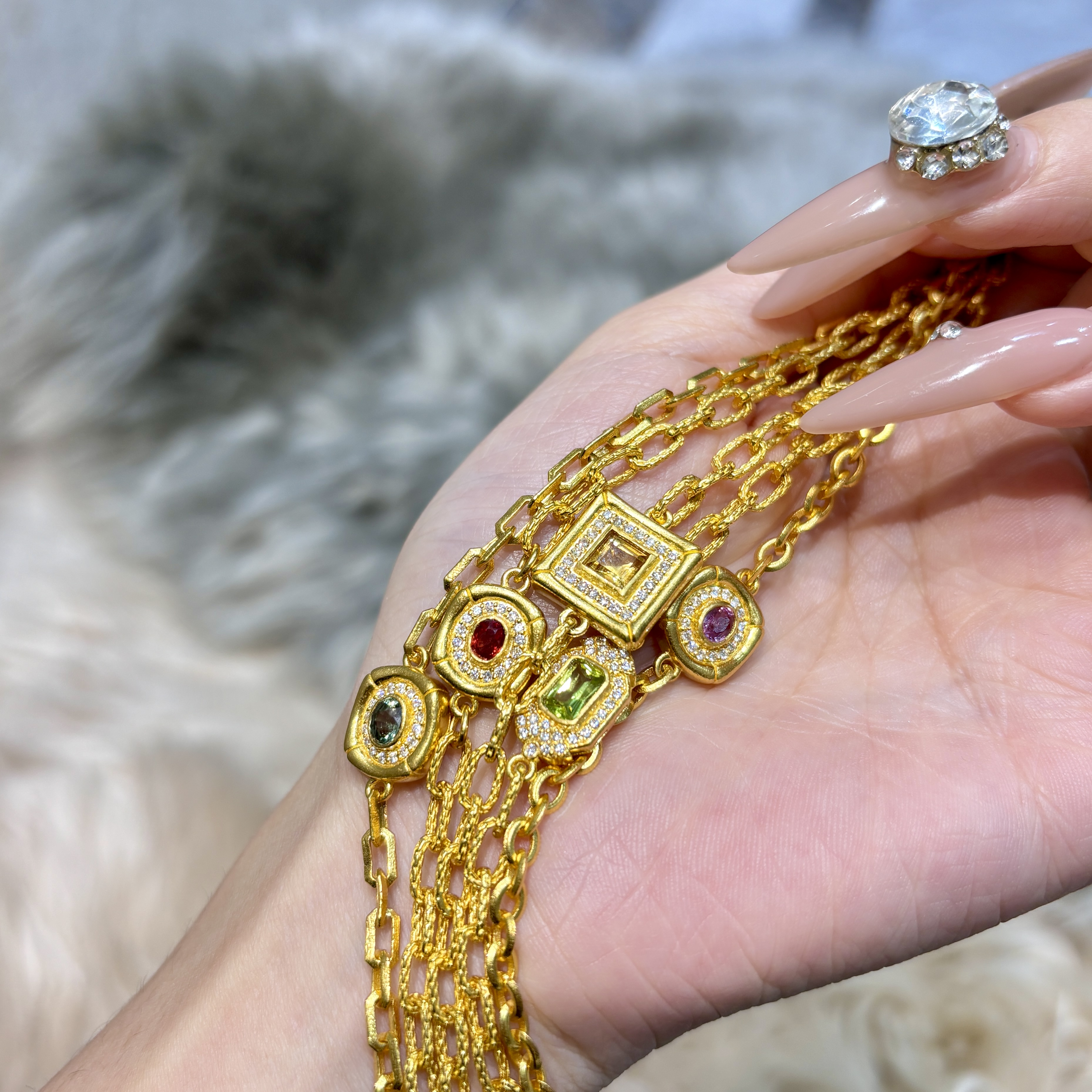 旺桂福传承珠宝足金999轻奢高雅多宝手链清新版14-16手围