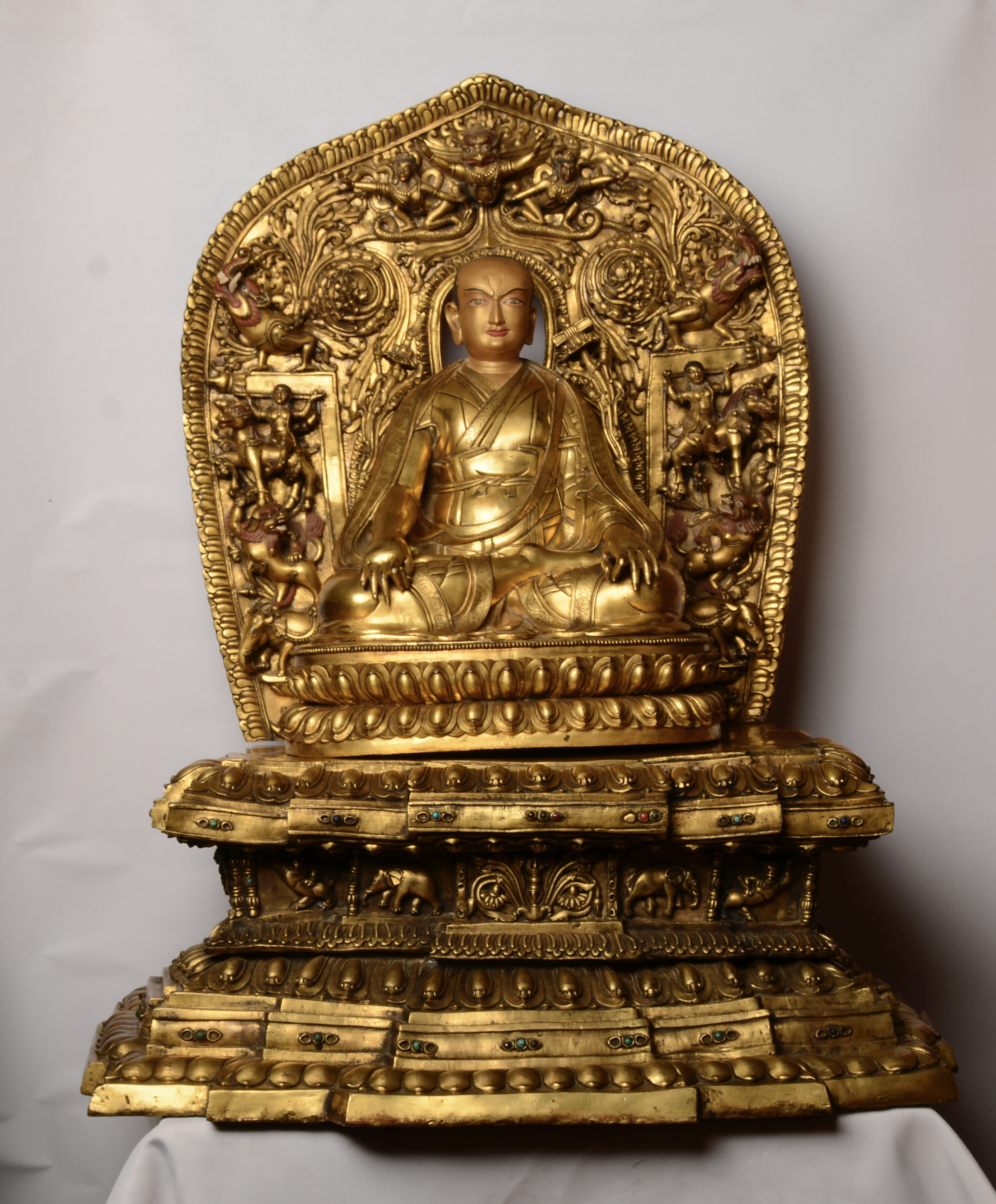 铜鎏金 上师 像 