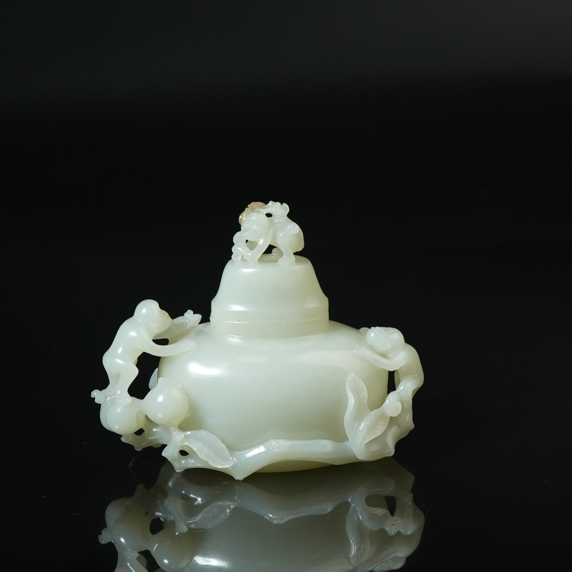 民国和田玉辈辈封侯盖盒【华豫之门】ZGT2412105005