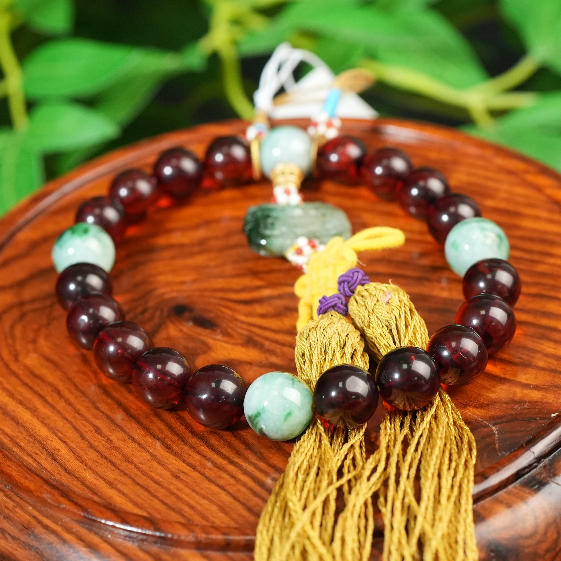 清代琥珀手持十八子【华豫之门】DDK2411212033