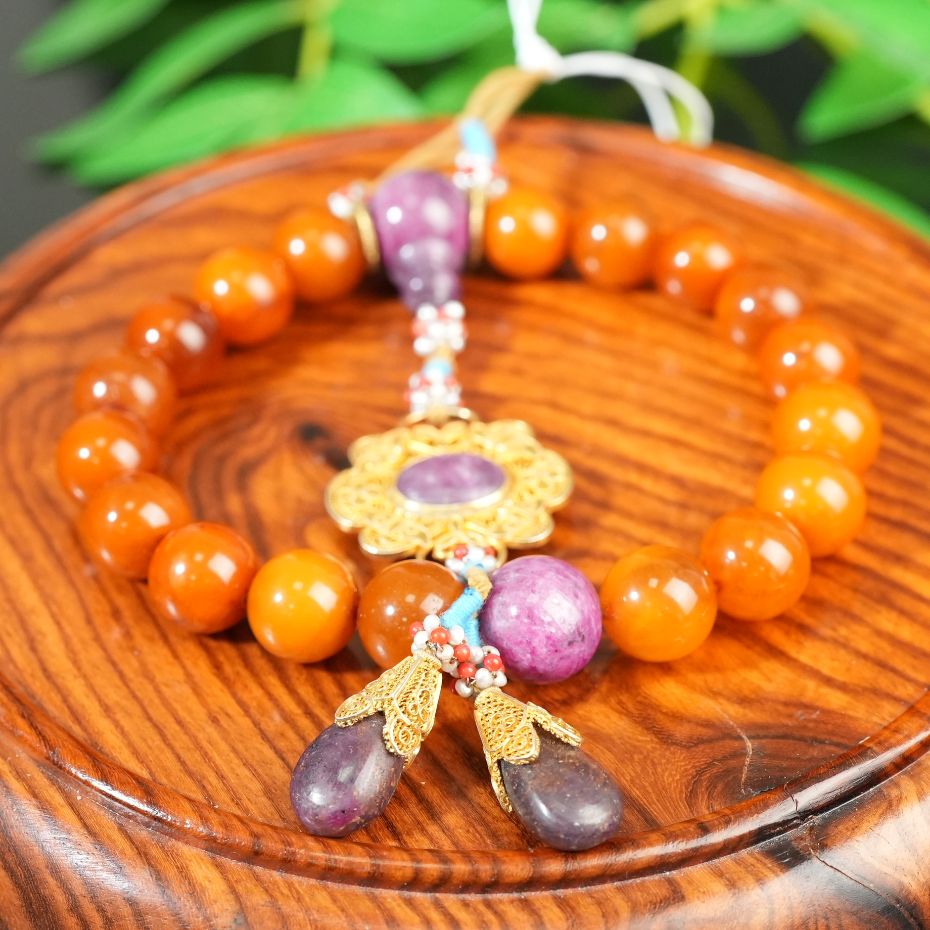 清代蜜蜡手持十八子【华豫之门】DDK2411212031